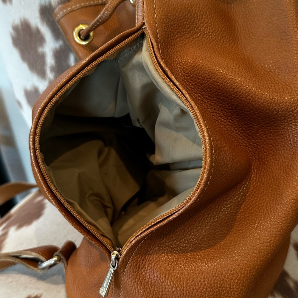 Longchamp Brown Leather Drawstring Backpack - image 6